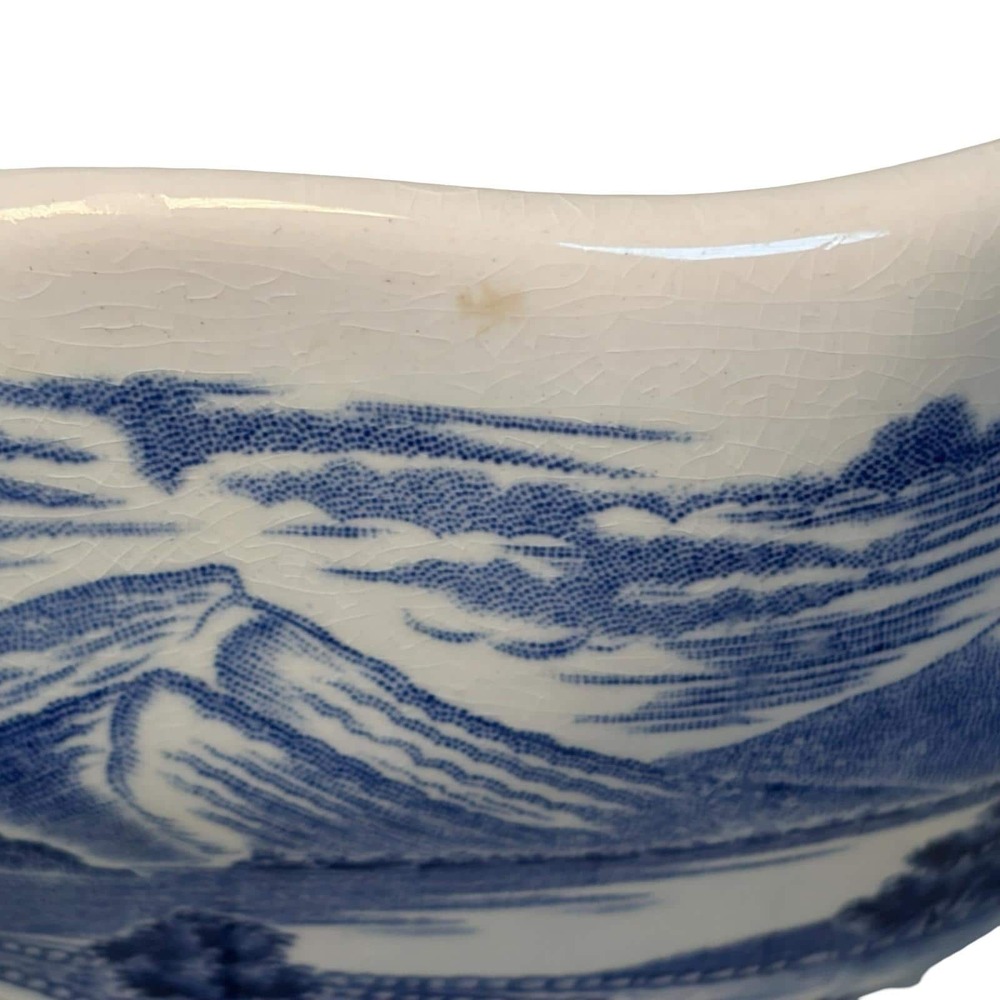 Royal Warwick Loch Maree Gravy Boat Lochs of Scotland Blue White England MCM - Picture 7 of 14